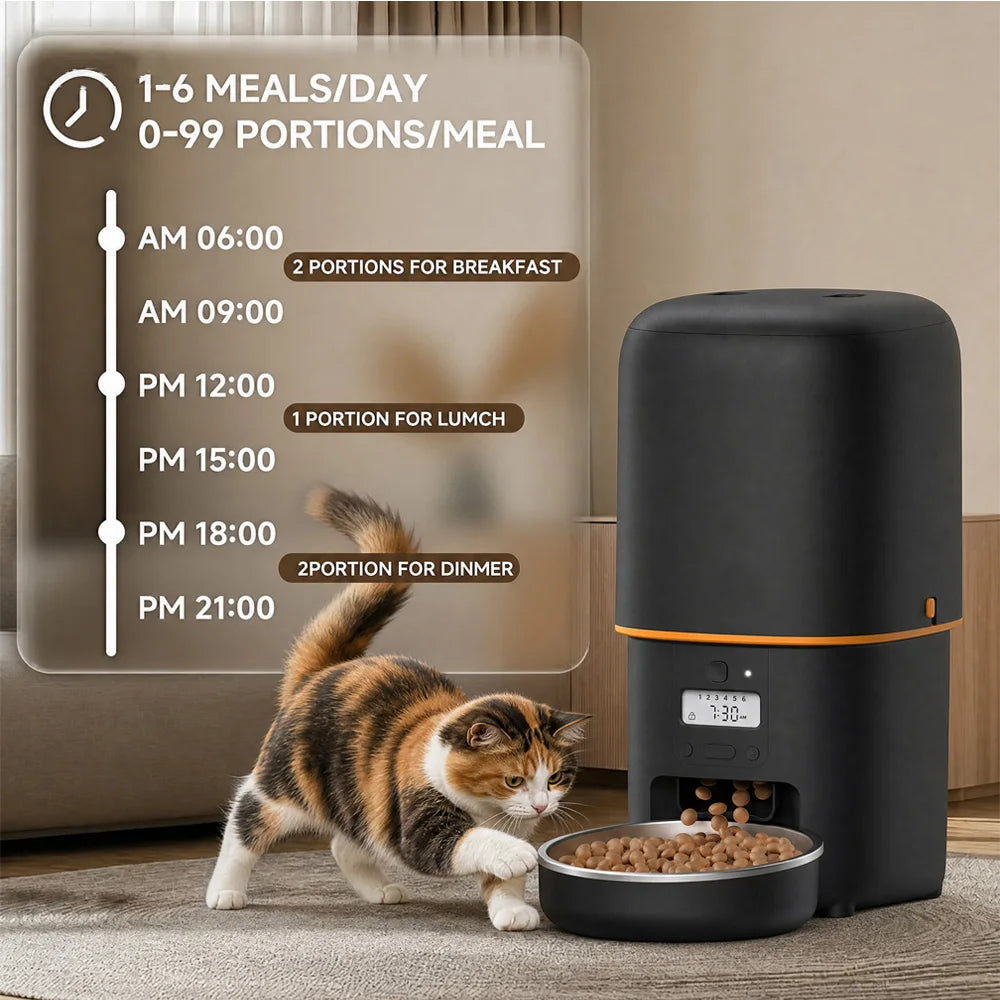 Nityers 4L Automatic Cat Feeder With Key Control System