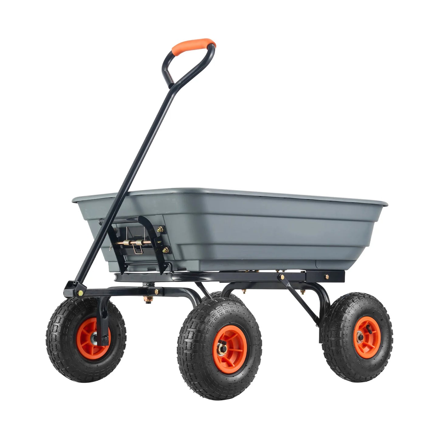 SucceBuy Poly Garden Dump Cart With Steel Frame Heavy Duty