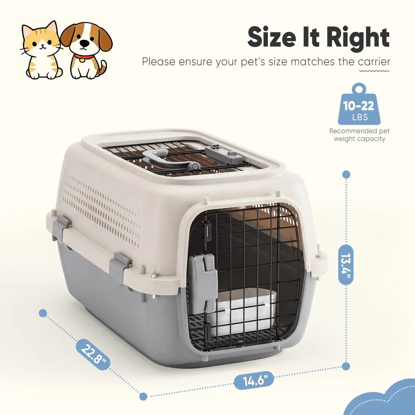 Pet Carrier for Small Dogs and Cats With Enhanced Security
