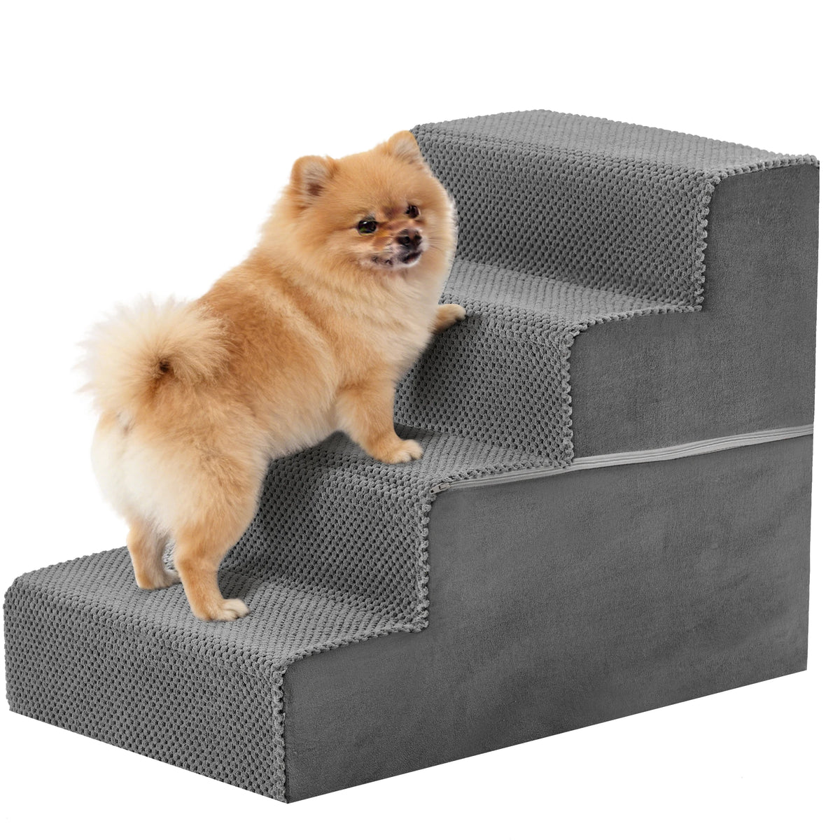 JHK 3 To 5 Step Curved Foam Dog Stairs Ramp