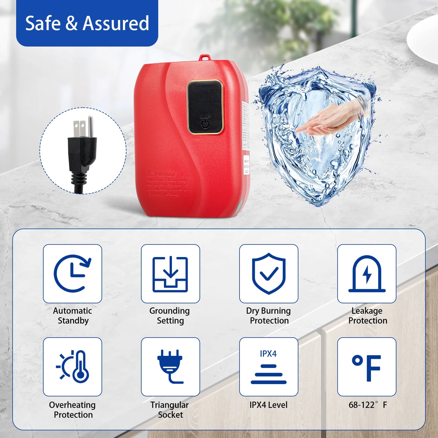 Sweetmile 3000W Instant Water Heater Tankless With Digital Display