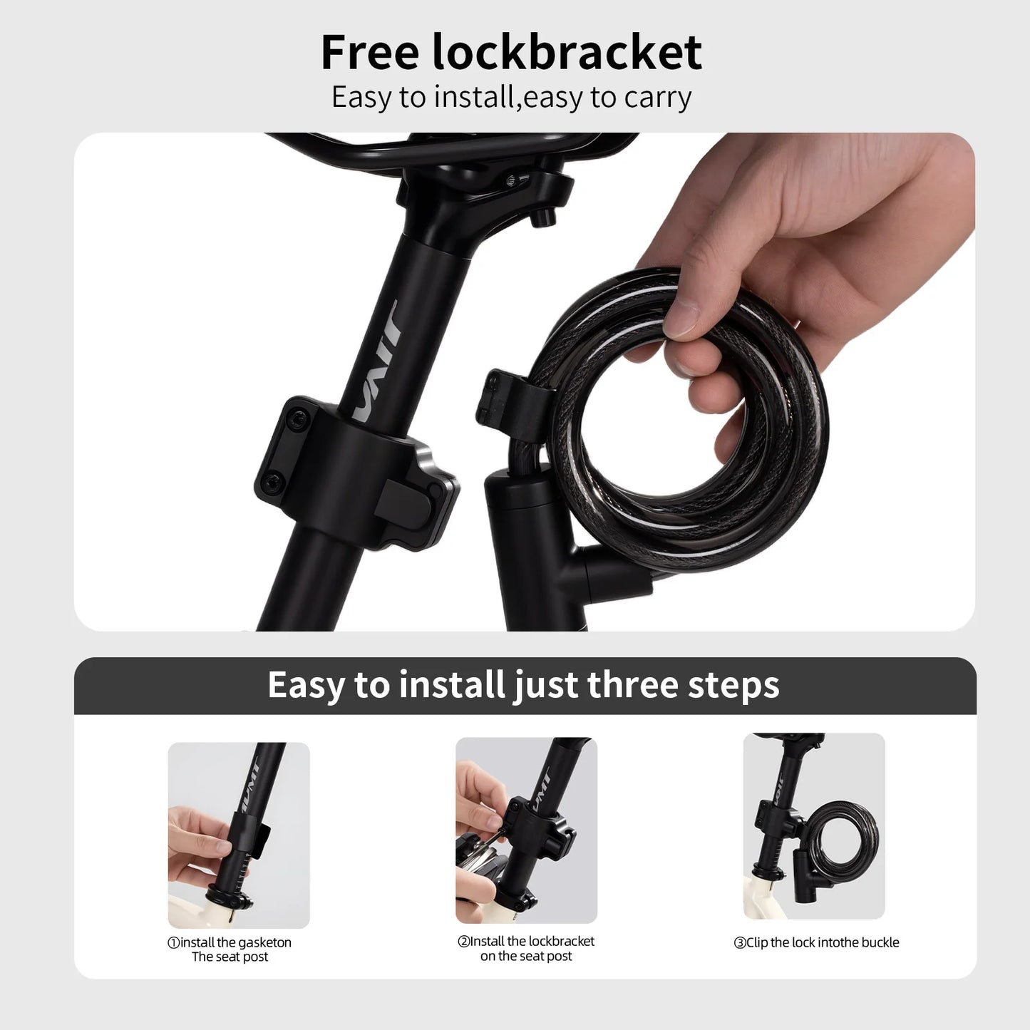 TOSUOD Bicycle Lock With Free Mounting Bracket And 2 Keys