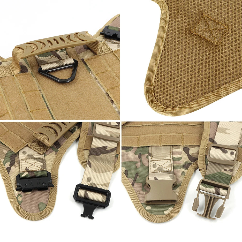 Tactical Dog Harness Leash Set for Large Dogs No Pull
