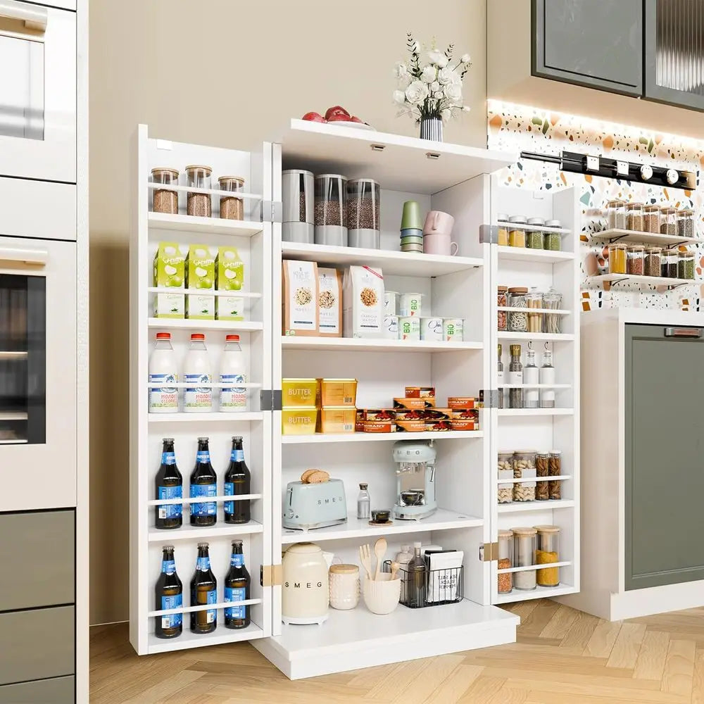 Freestanding Adjustable Shelf Pantry Cabinet For Kitchen And Dining