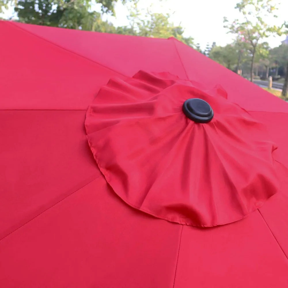 NBVCX Outdoor Patio Umbrella With 8 Sturdy Ribs Red