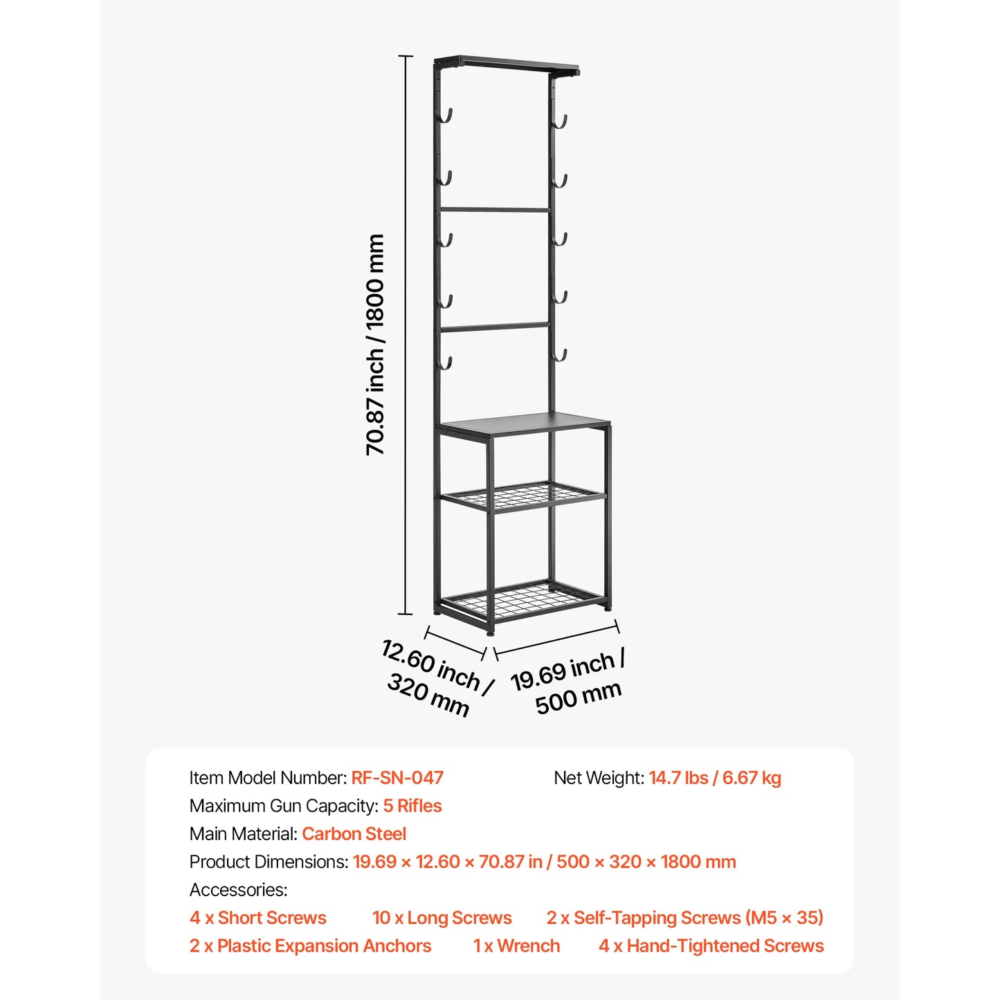SucceBuy Floor Standing Gun Rack With Storage Shelf