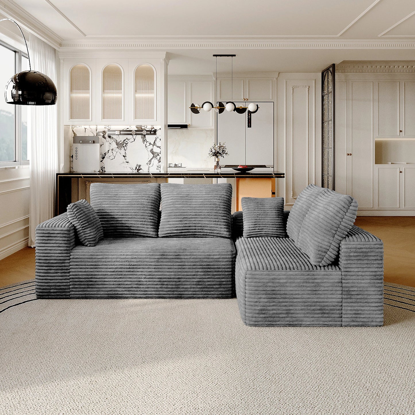 Sdorens Cloud Sectional Sofa With L-Shaped Chaise For Living Room