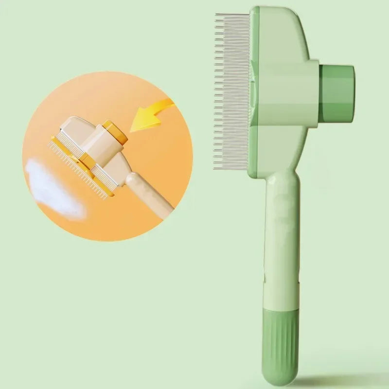 Self Cleaning Dog Comb Brush With One Button Massage Grooming