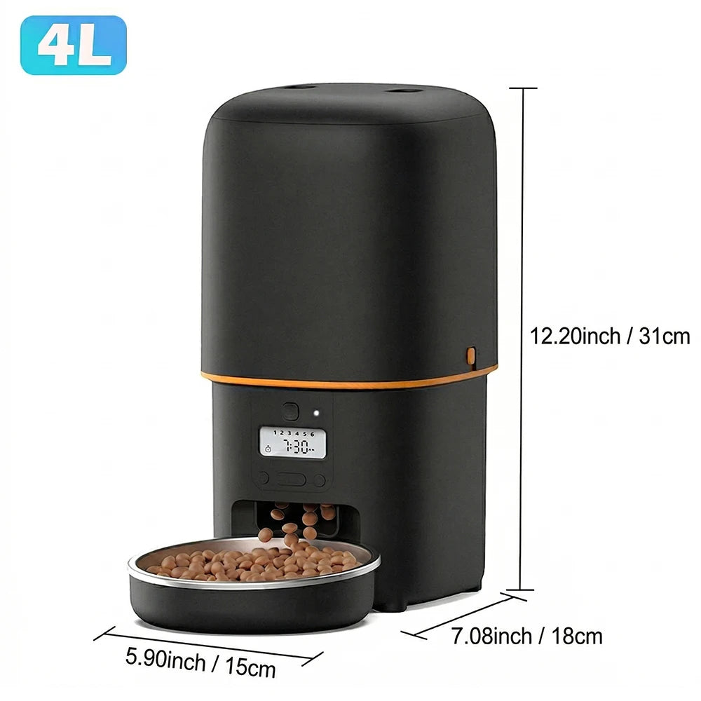 Nityers 4L Automatic Cat Feeder With Key Control System
