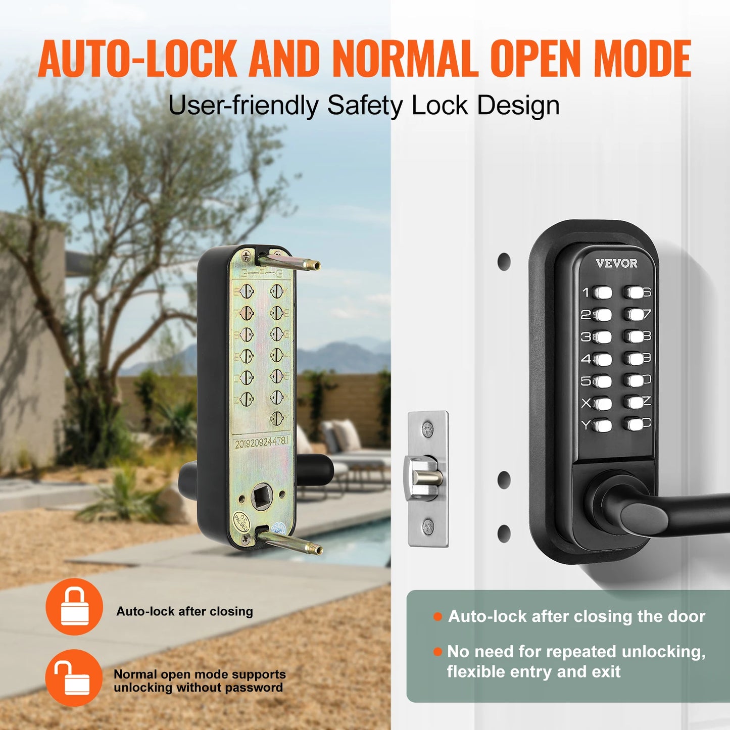SucceBuy Keyless Entry Lock Single And Double 14 Digit Keypad