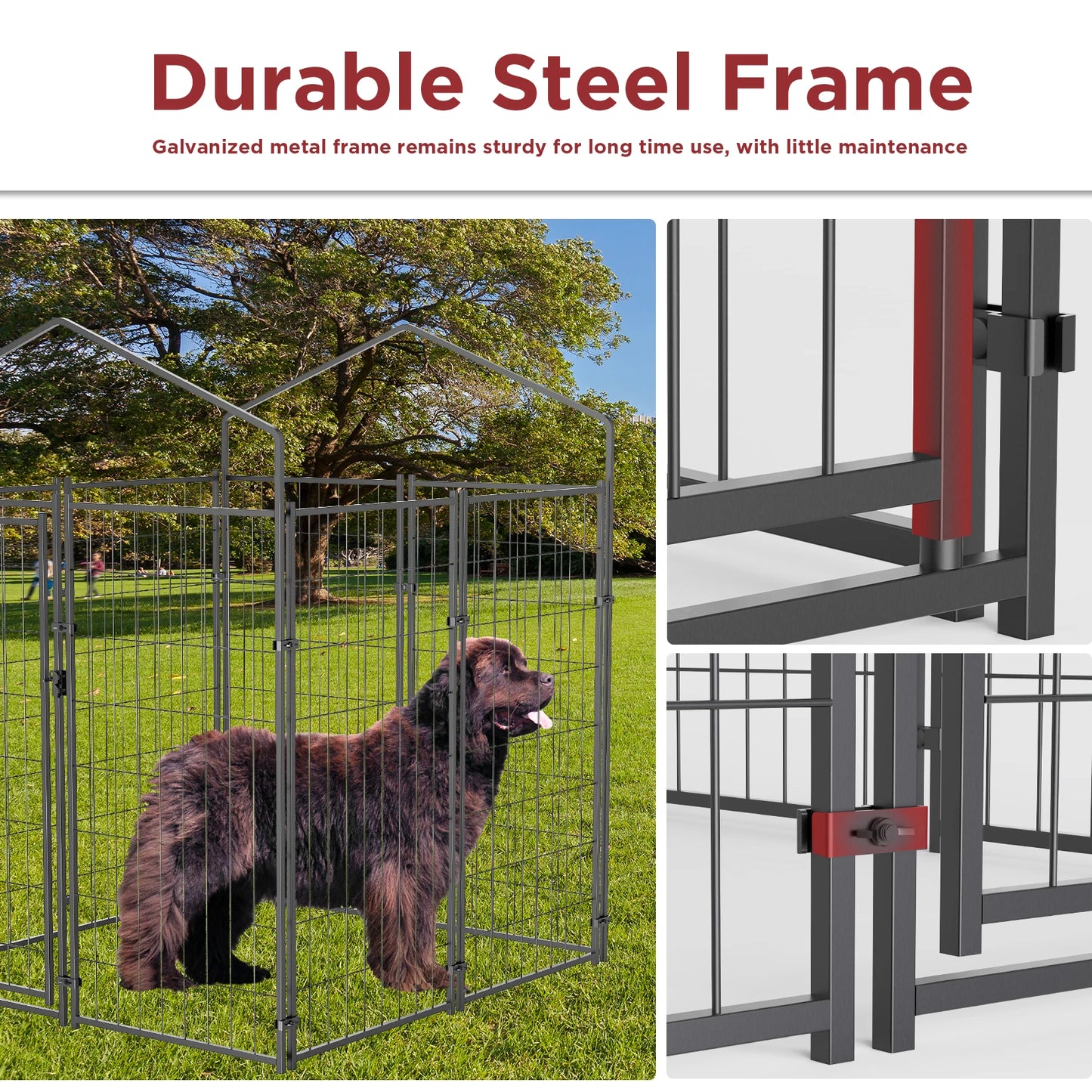Bingopaw Welded Wire Dog Kennel With Waterproof UV Cover