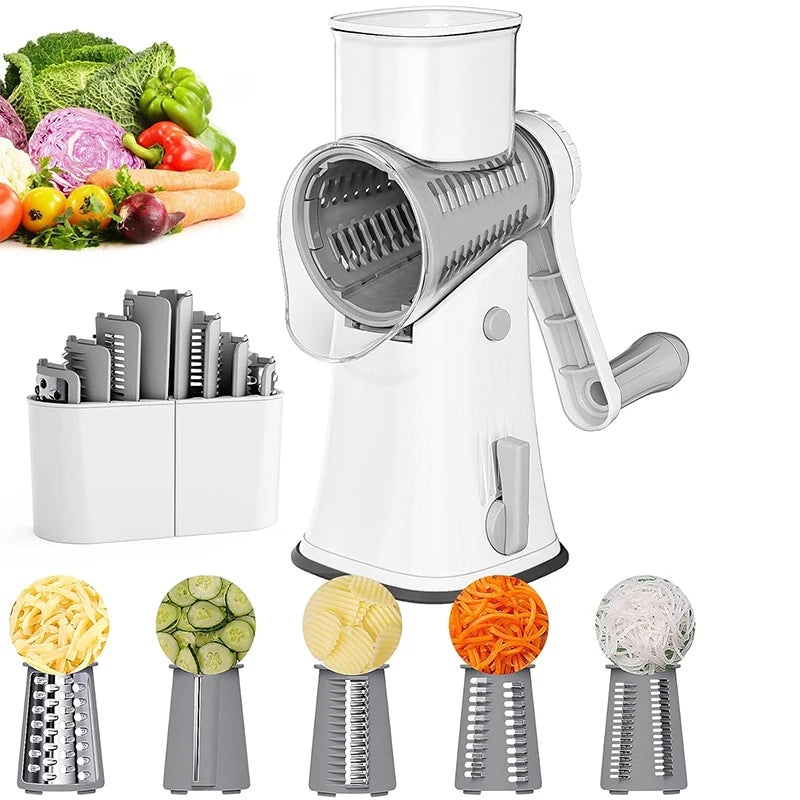LMETJMA Rotary Cheese Grater And Vegetable Slicer