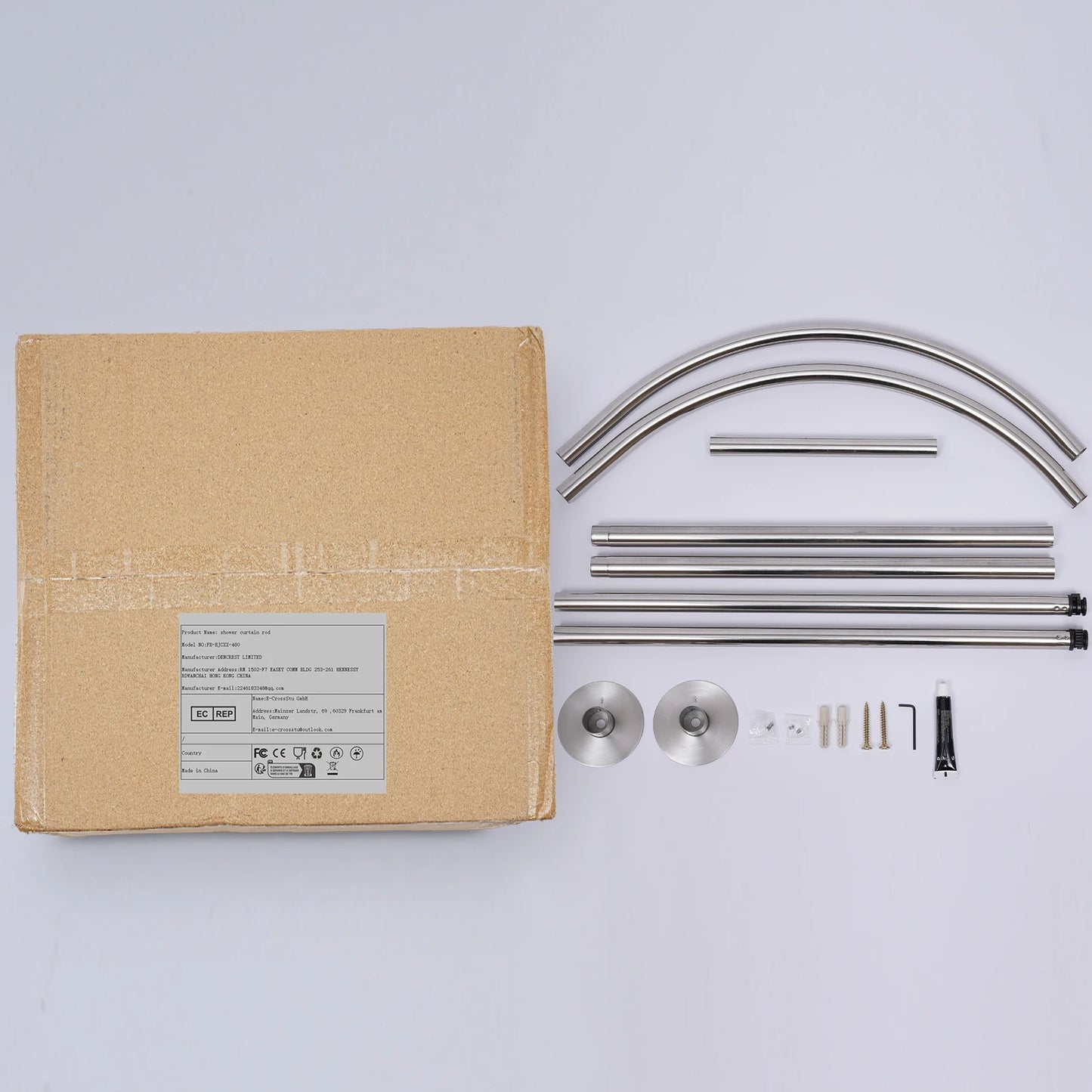 No Drilling L Shape Shower Curtain Rod Rustproof Stainless Steel