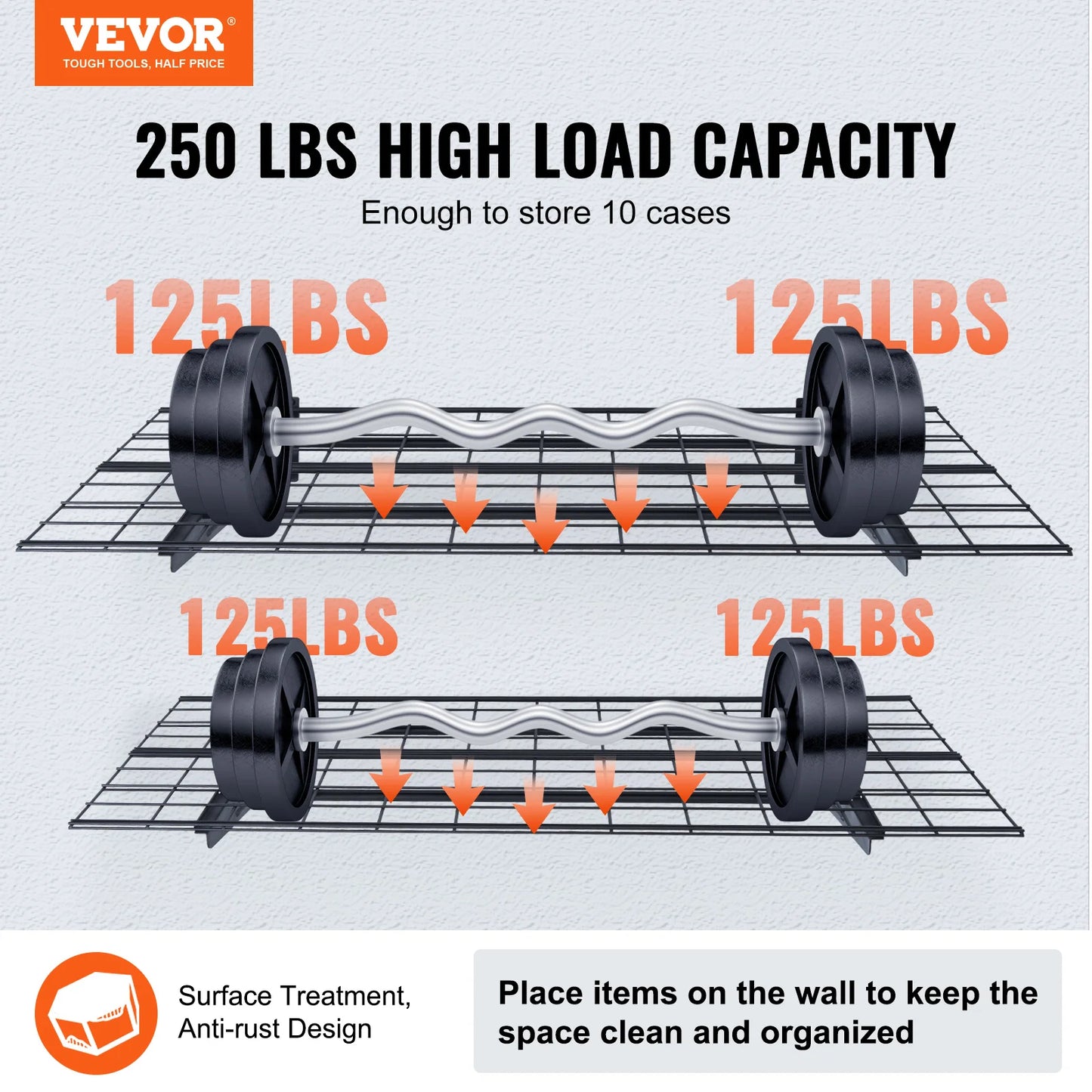 SucceBuy Two Layer Power Tool Organizer Rack Wall Mount Heavy Duty
