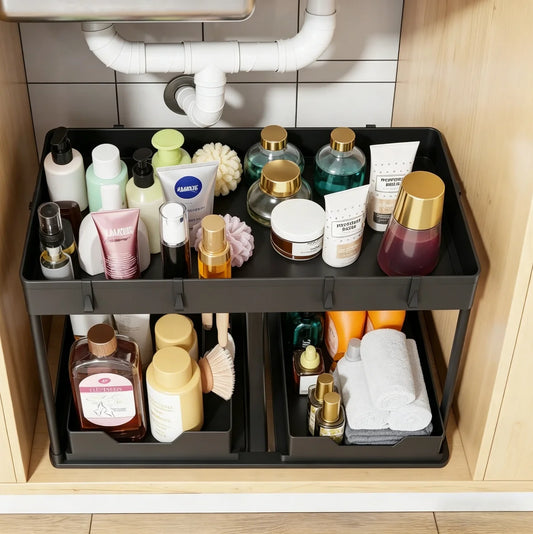 NBVCX Under Sink Organizer 2 Tier Pull Out Storage Pack