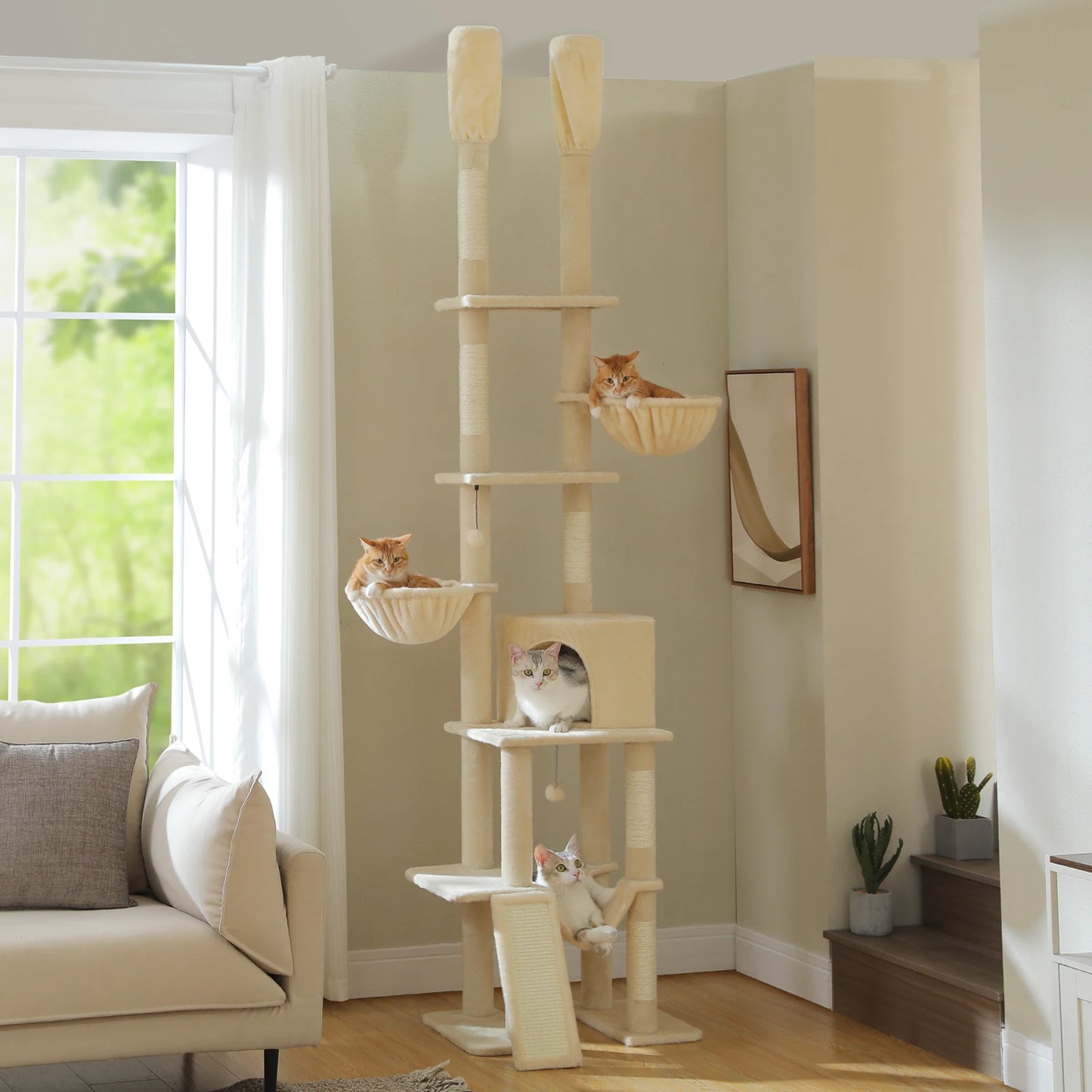 PAWZ Road Cactus Cat Tree With Scratching Posts And Condos