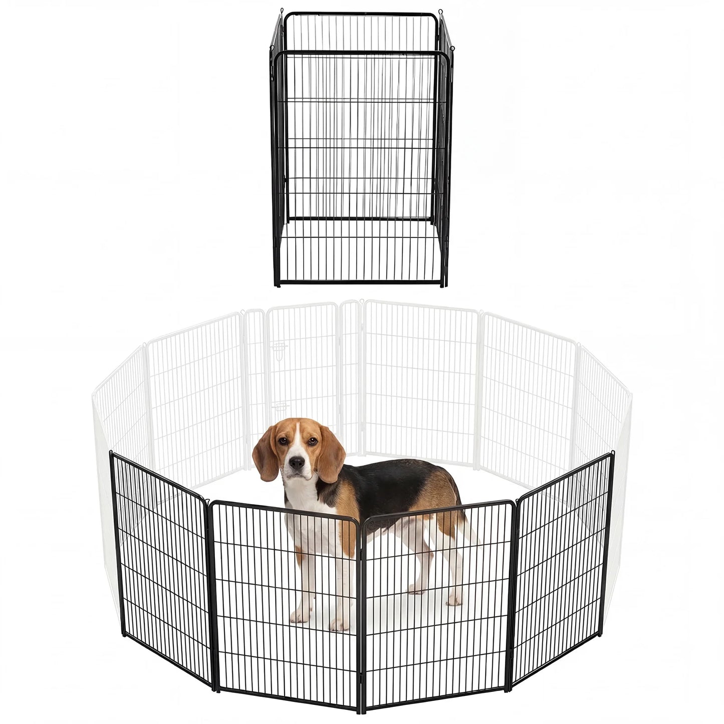 JHK Six Panel Metal Dog Playpen Pet Fence For Indoor Outdoor Use