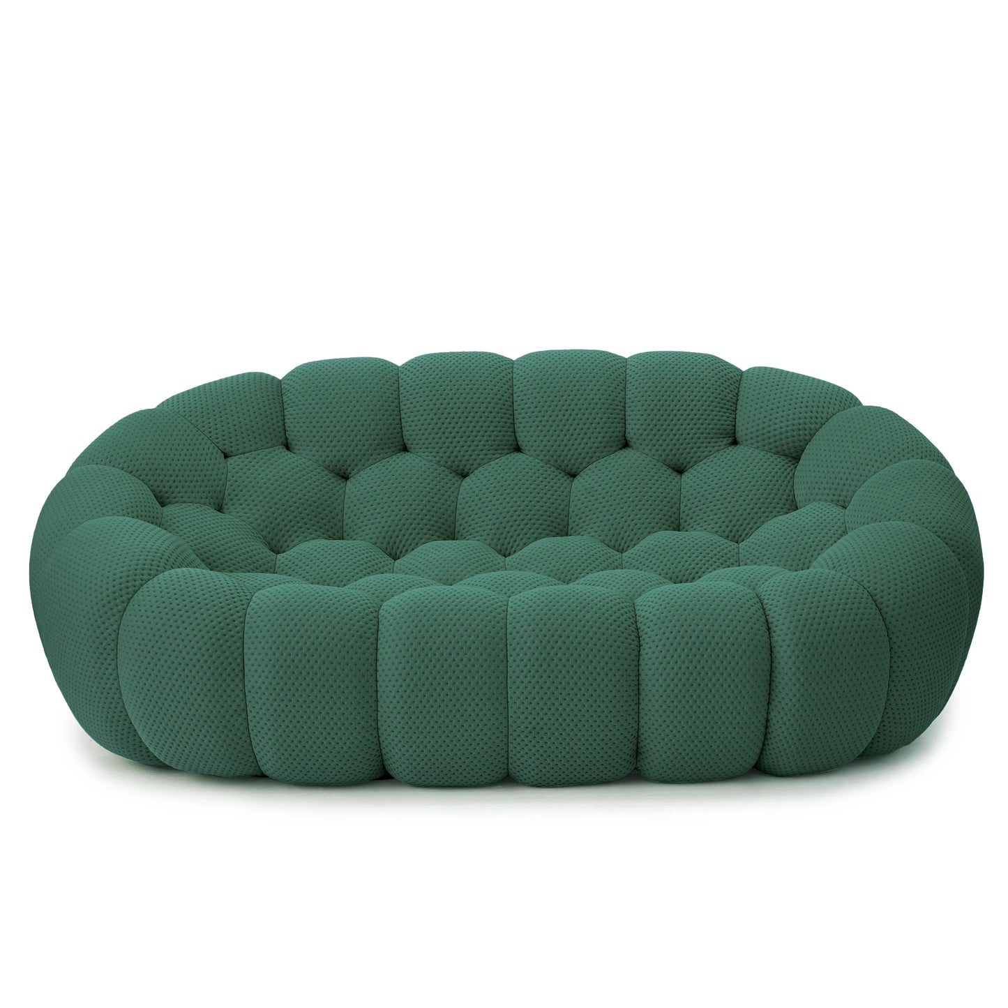 Sdorens Modern Curved Boneless Sofa With Knit Fabric Loveseat