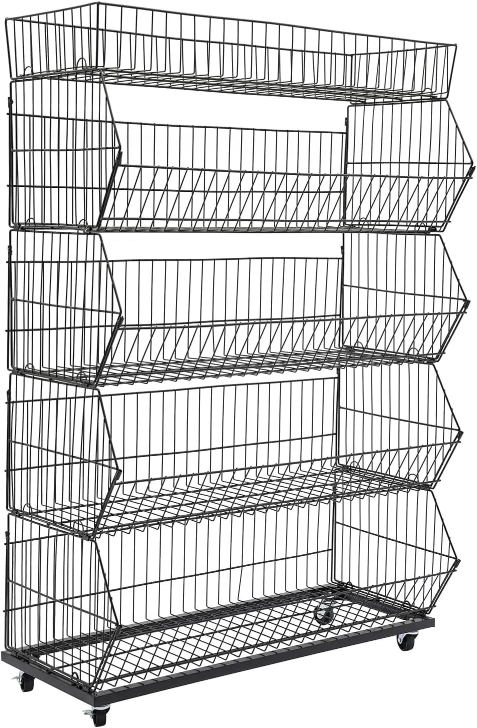 5-Tier Wire Metal Mobile Storage Shelf For Home Market