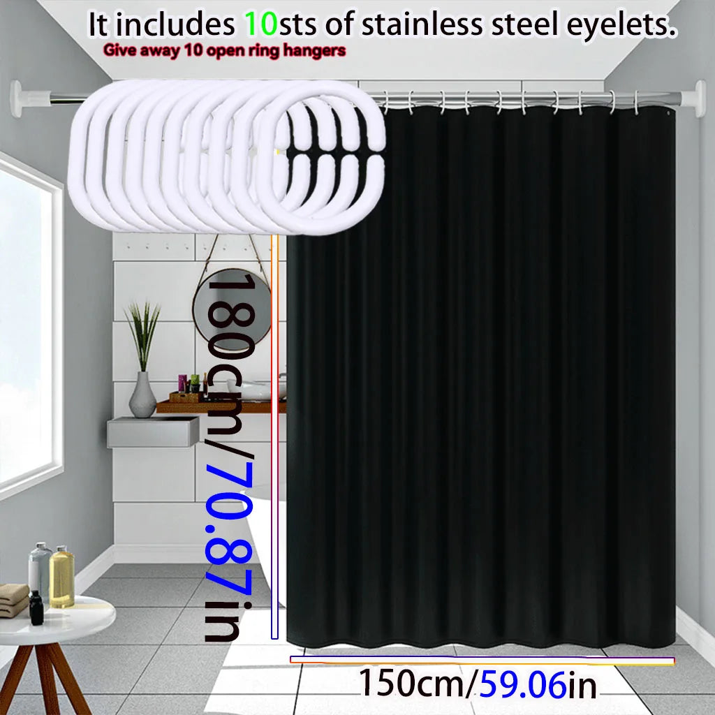 PEVA Shower Curtain Solid Design Waterproof Bath Curtain