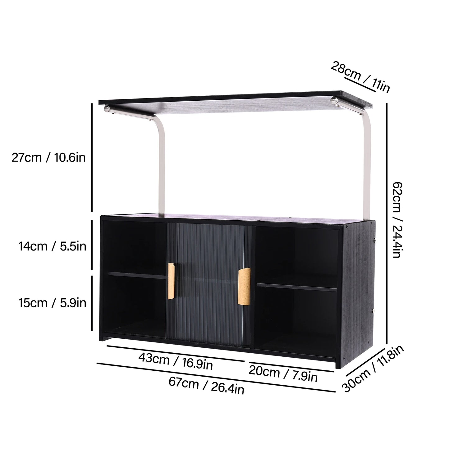 Storage Cabinet Two Tier With Adjustable Shelves Clear Door