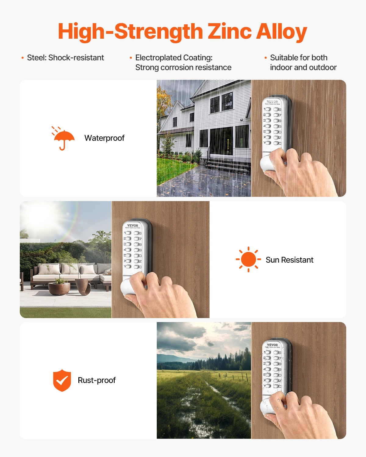 SucceBuy Mechanical Keyless Entry Door Lock 14Key Keypad