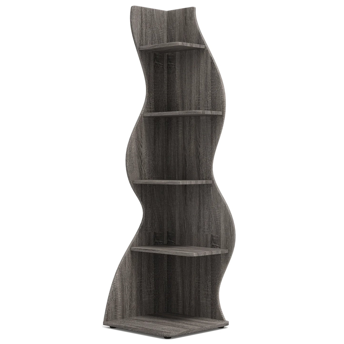 Tribesigns Five Tier Corner Shelf Wall Mounted Bookcase