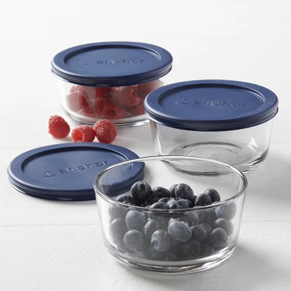 Glass Storage Jars Set of 3 BPA Free Microwave Safe