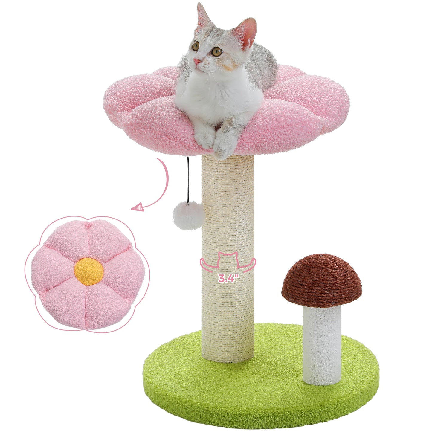 PAWZ Road Double Tier Cat Scratching Post With Removable Flower Bed
