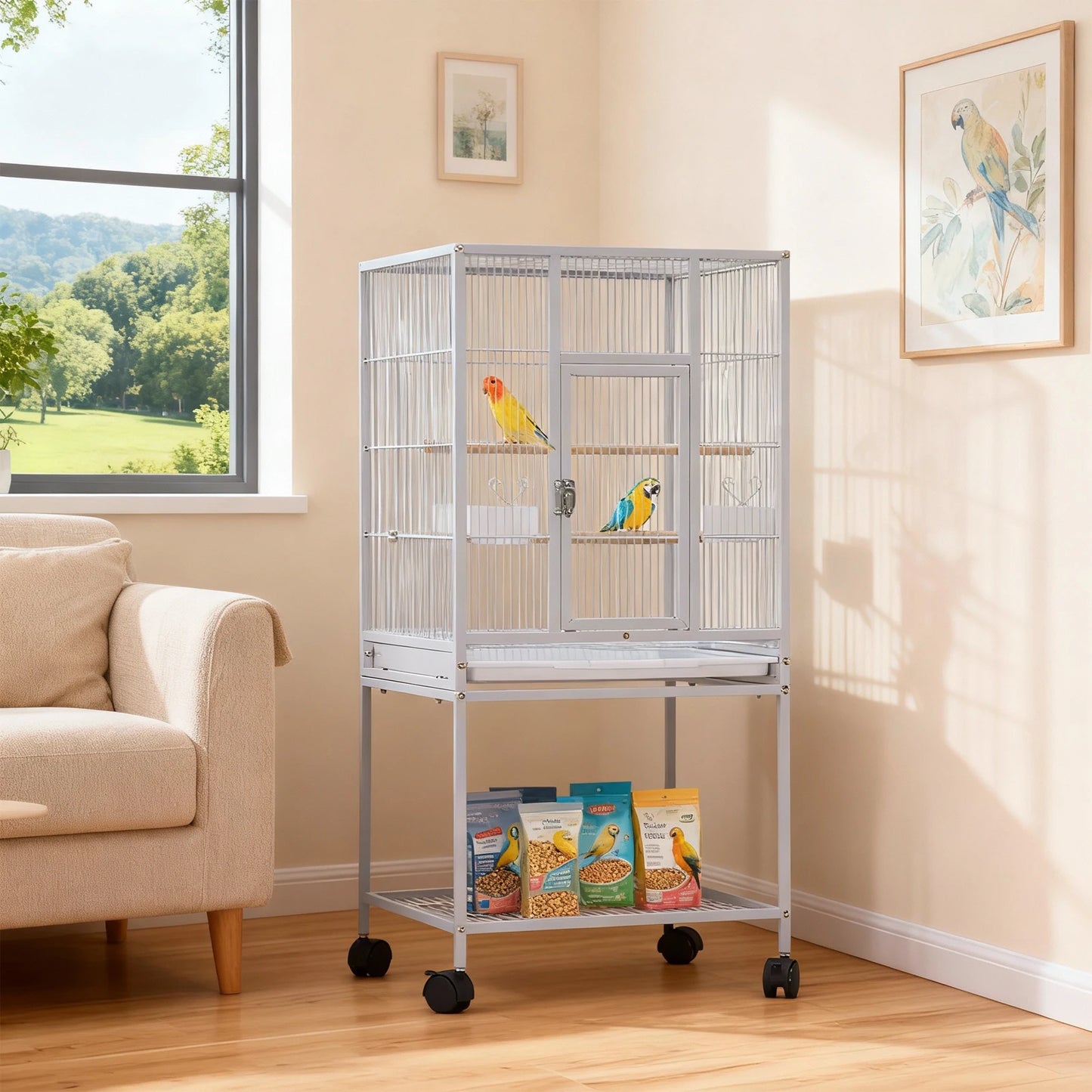 Ram Five-Level Metal Small Animal Cage With Wheels And Removable Tray
