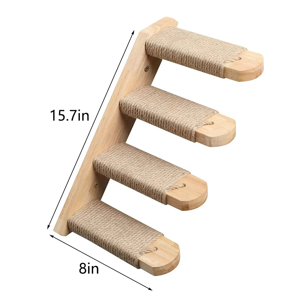Wall Mounted Cat Bridge With Sisal Rope For Indoor Cats