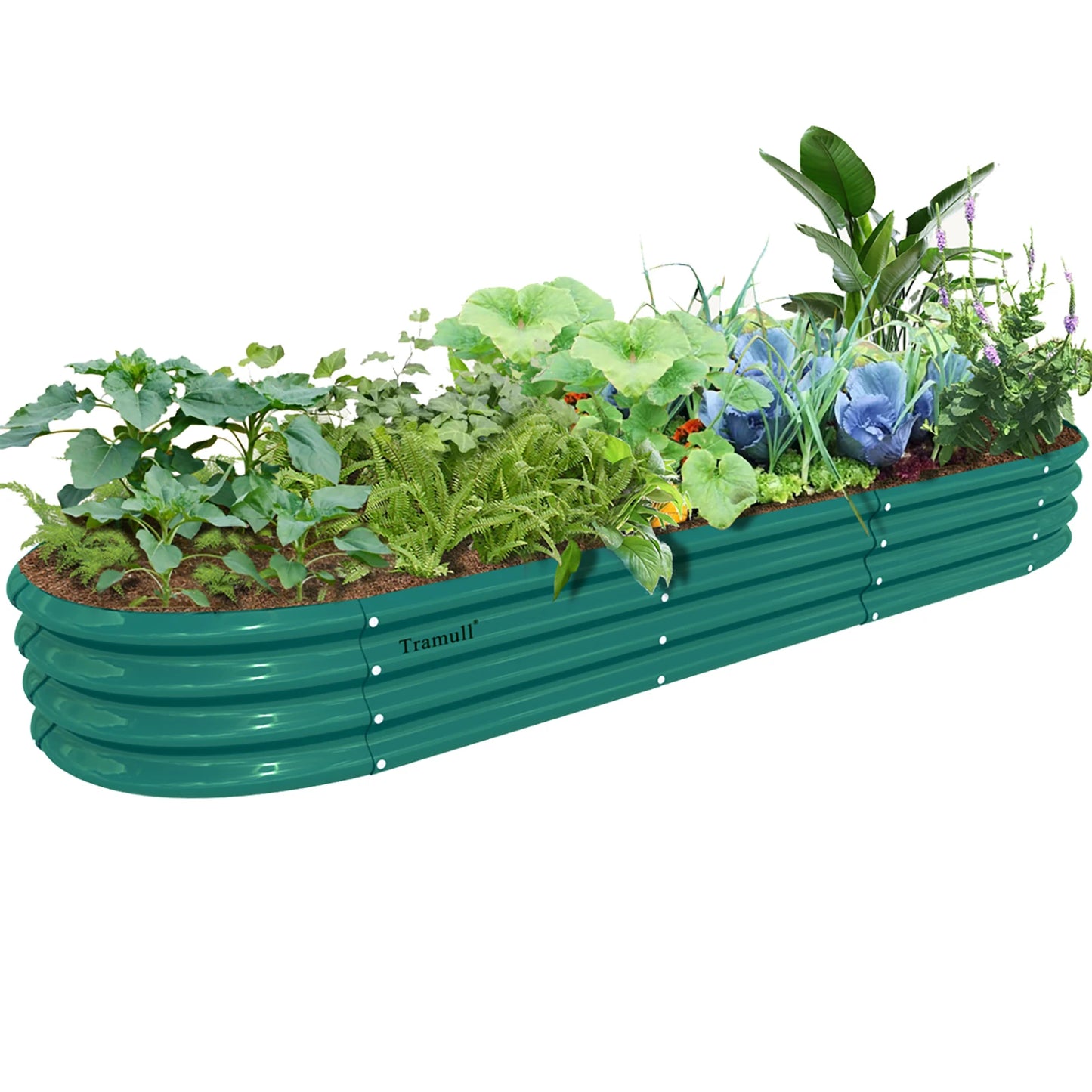 Tramull Galvanized Raised Garden Bed Outdoor Planter For Vegetables Herbs