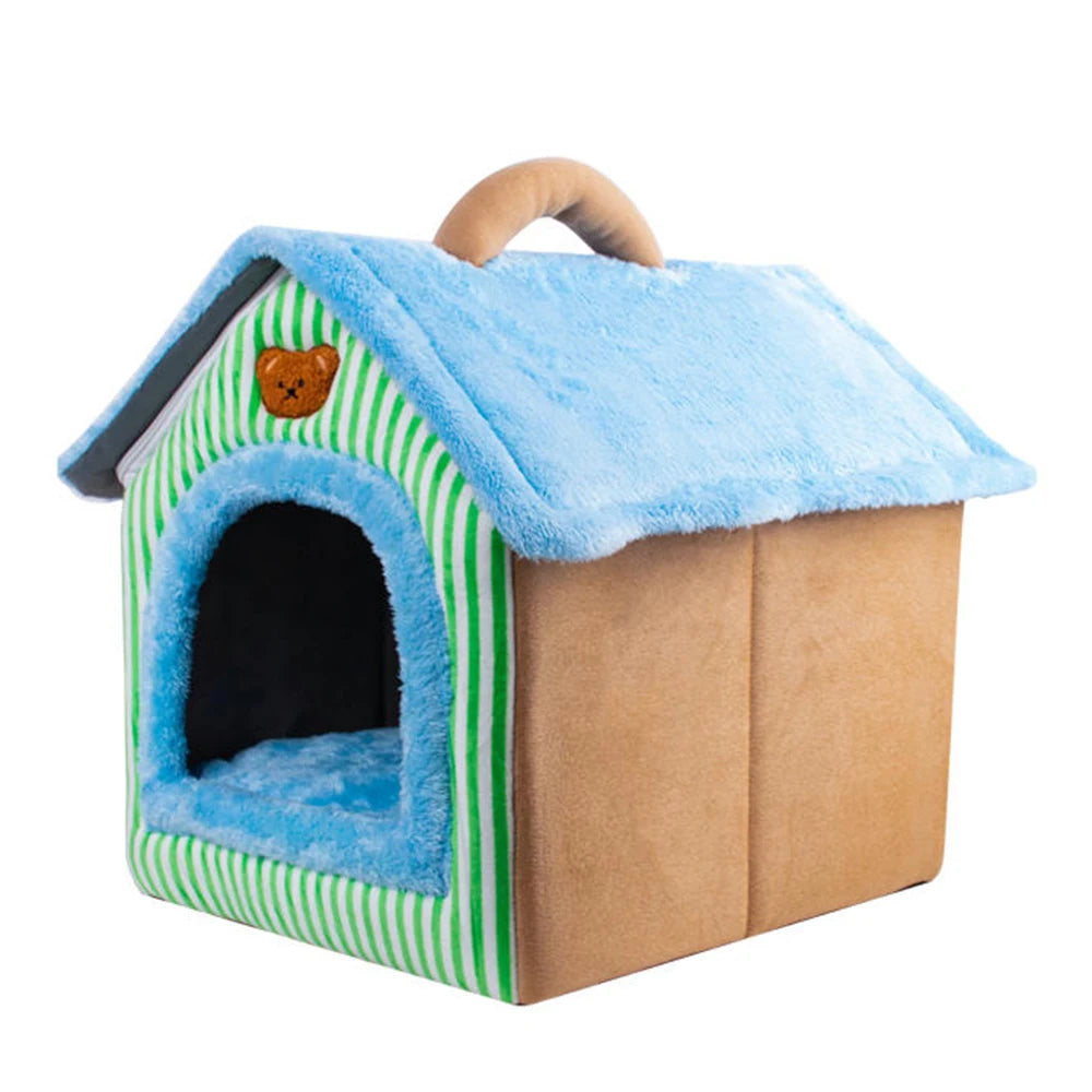 Foldable Pet House Removable Washable Cat Bed for Small Pets