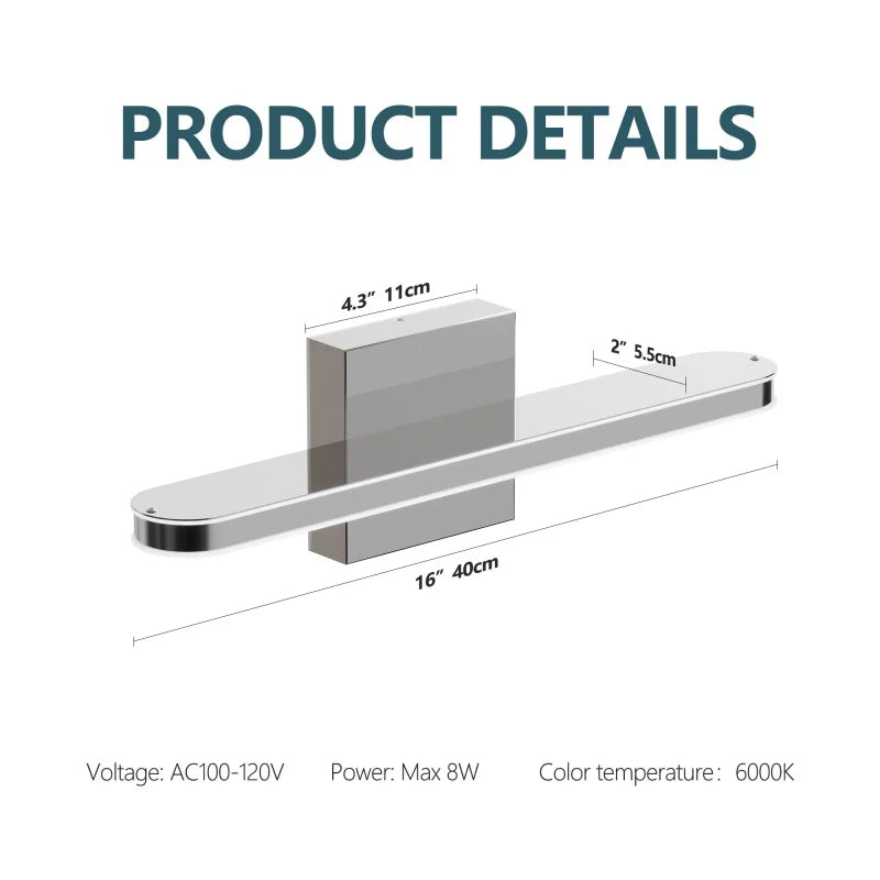 Modern LED Vanity Light For Bathroom Wall Mount Dimmable