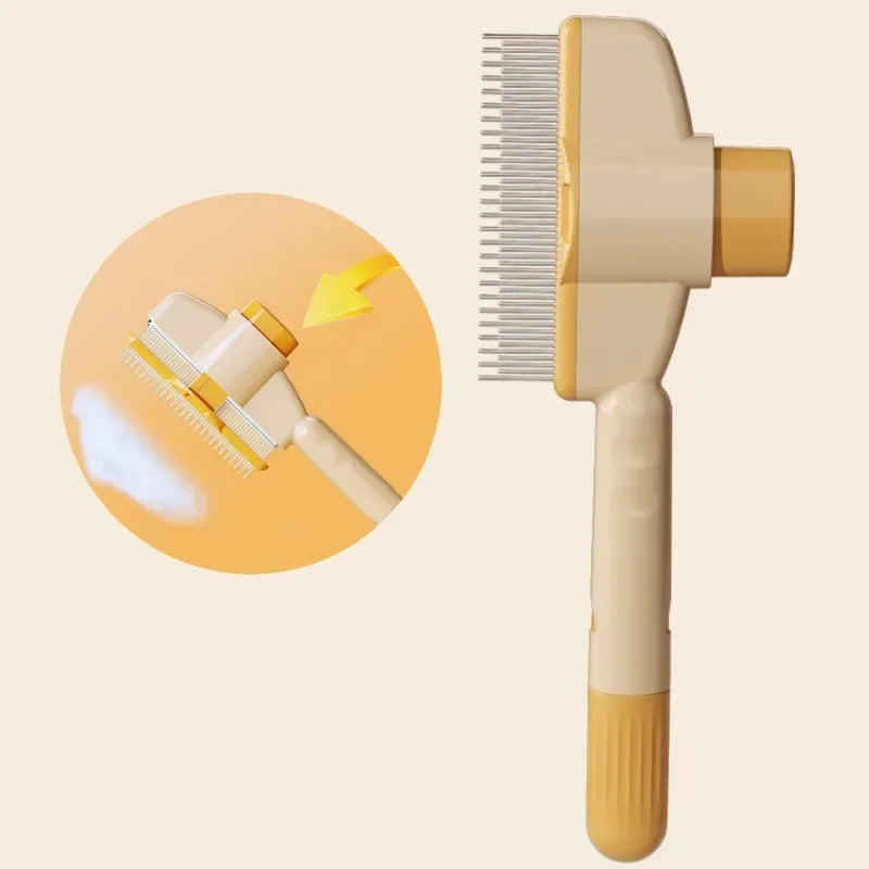 Self Cleaning Dog Comb Brush With One Button Massage Grooming