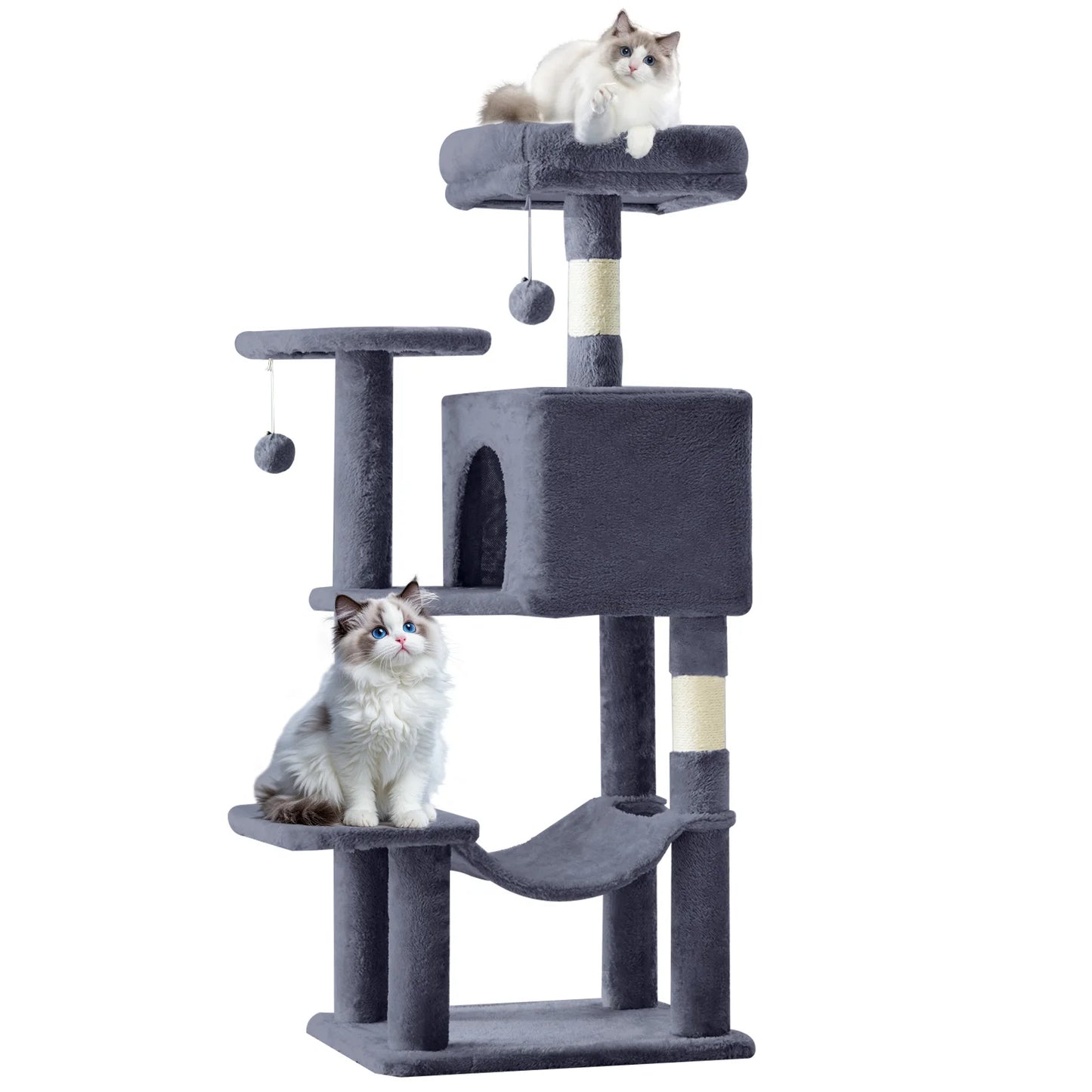 MCQ Cat Tree Tower With Natural Sisal Scratching Posts Pet Condo
