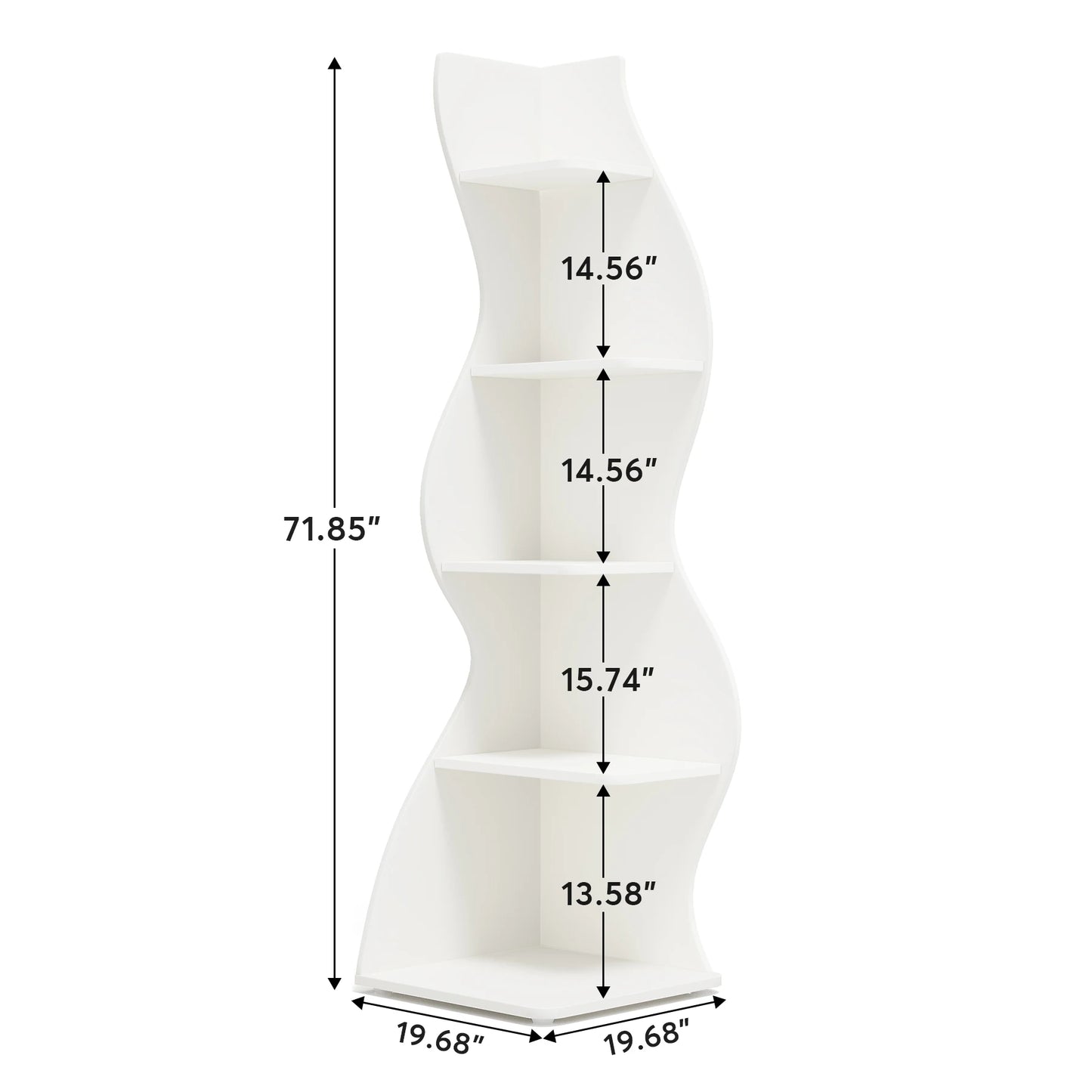 Tribesigns Five Tier Corner Shelf Wall Mounted Bookcase