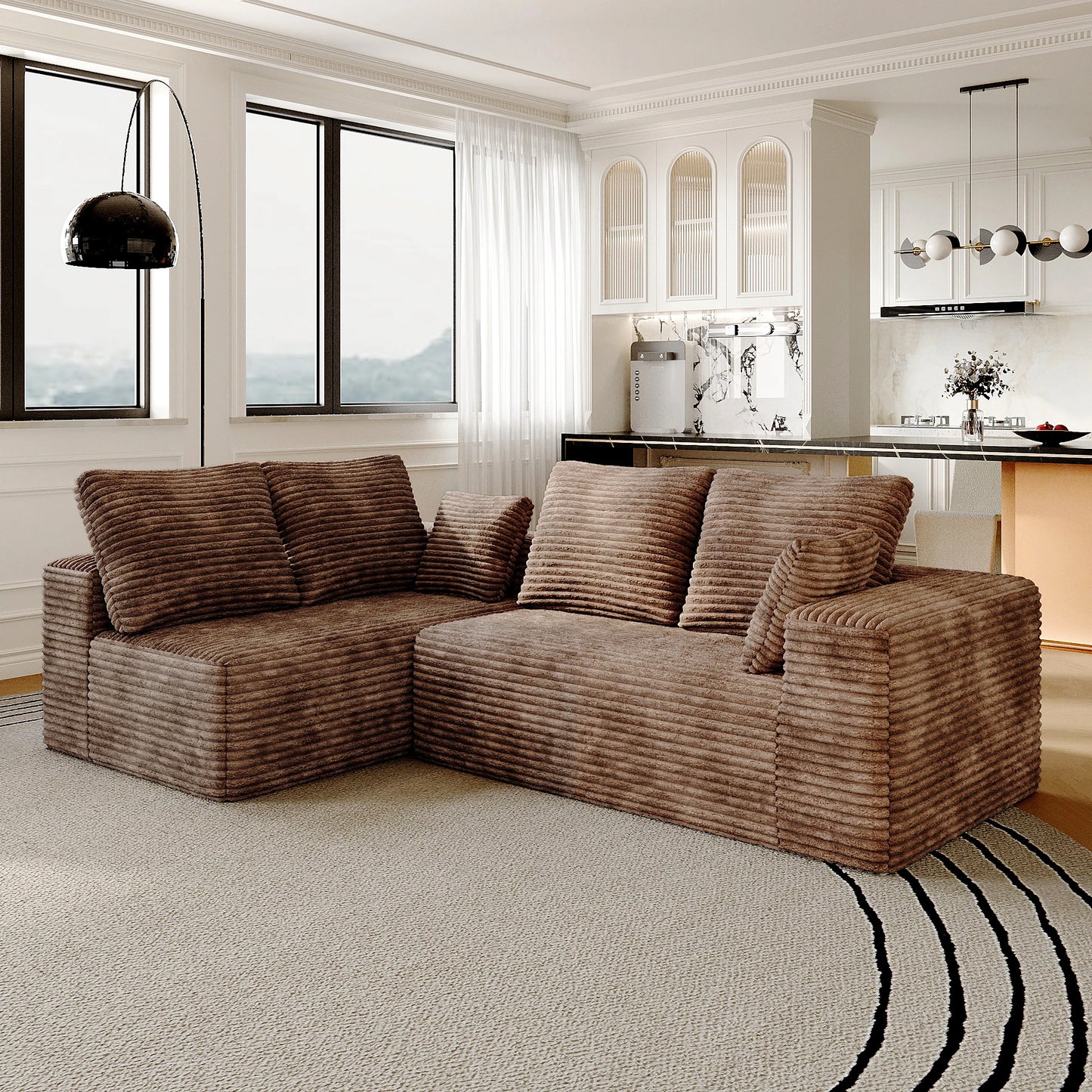 Sdorens Cloud Sectional Sofa With L-Shaped Chaise For Living Room