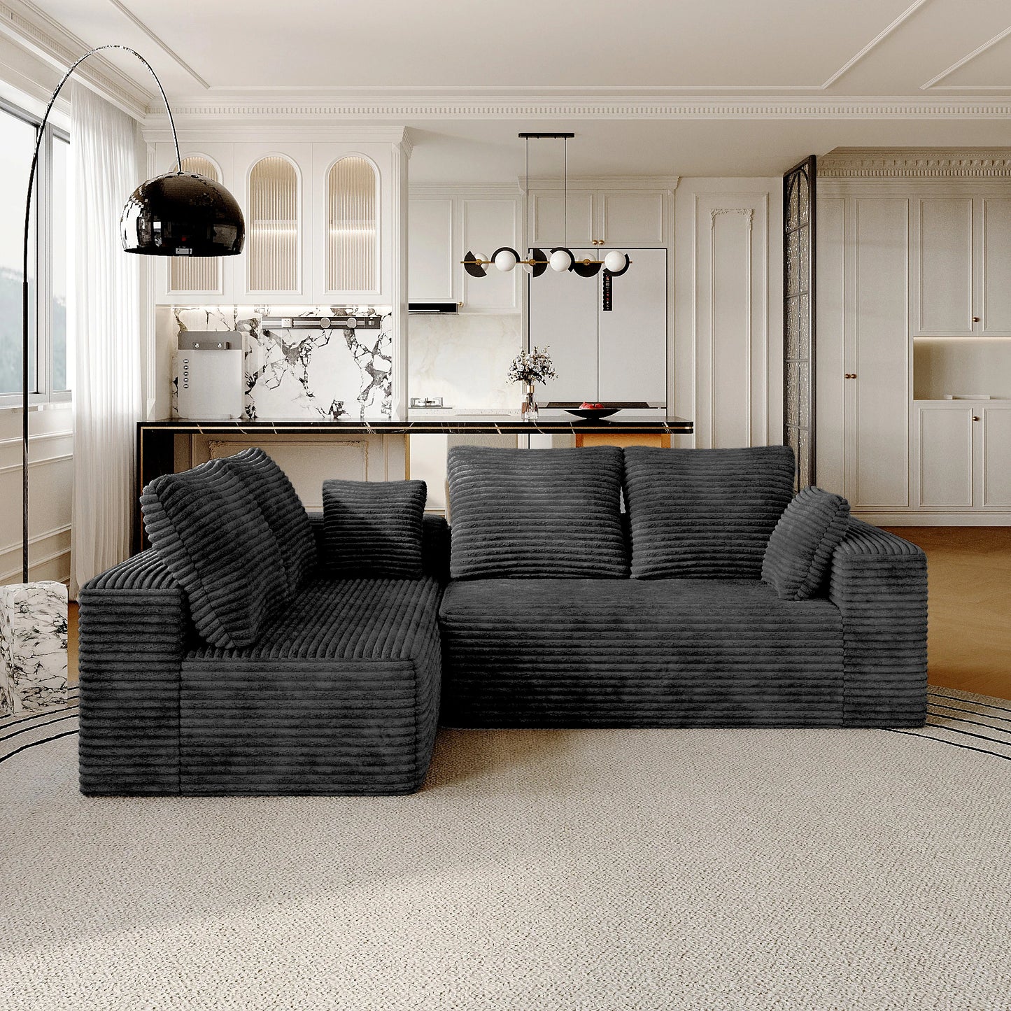 Sdorens Cloud Sectional Sofa With L-Shaped Chaise For Living Room