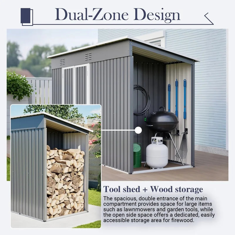 Lockable Metal Garden Shed With Floor Frame For Tools