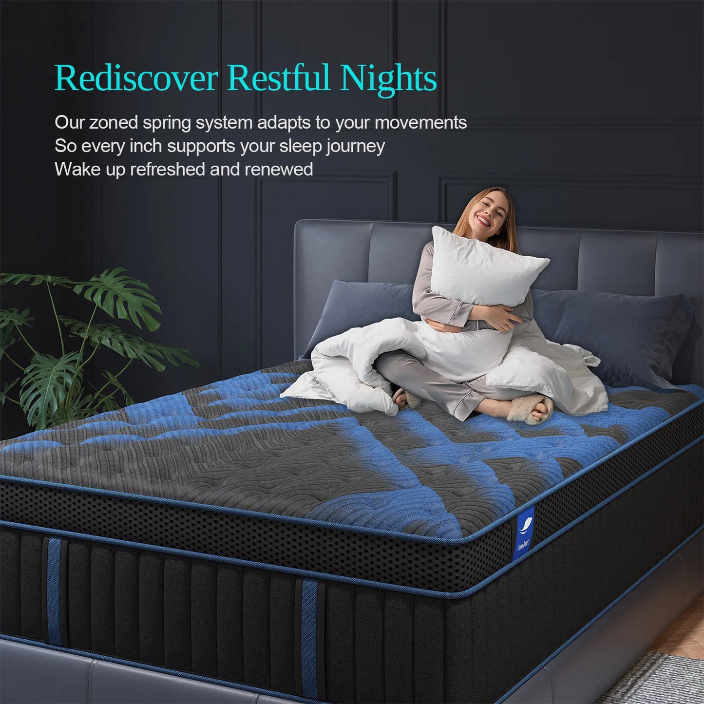 Sweetlove Gel Memory Foam Hybrid Pocket Spring Mattress In A Box Medium Firm