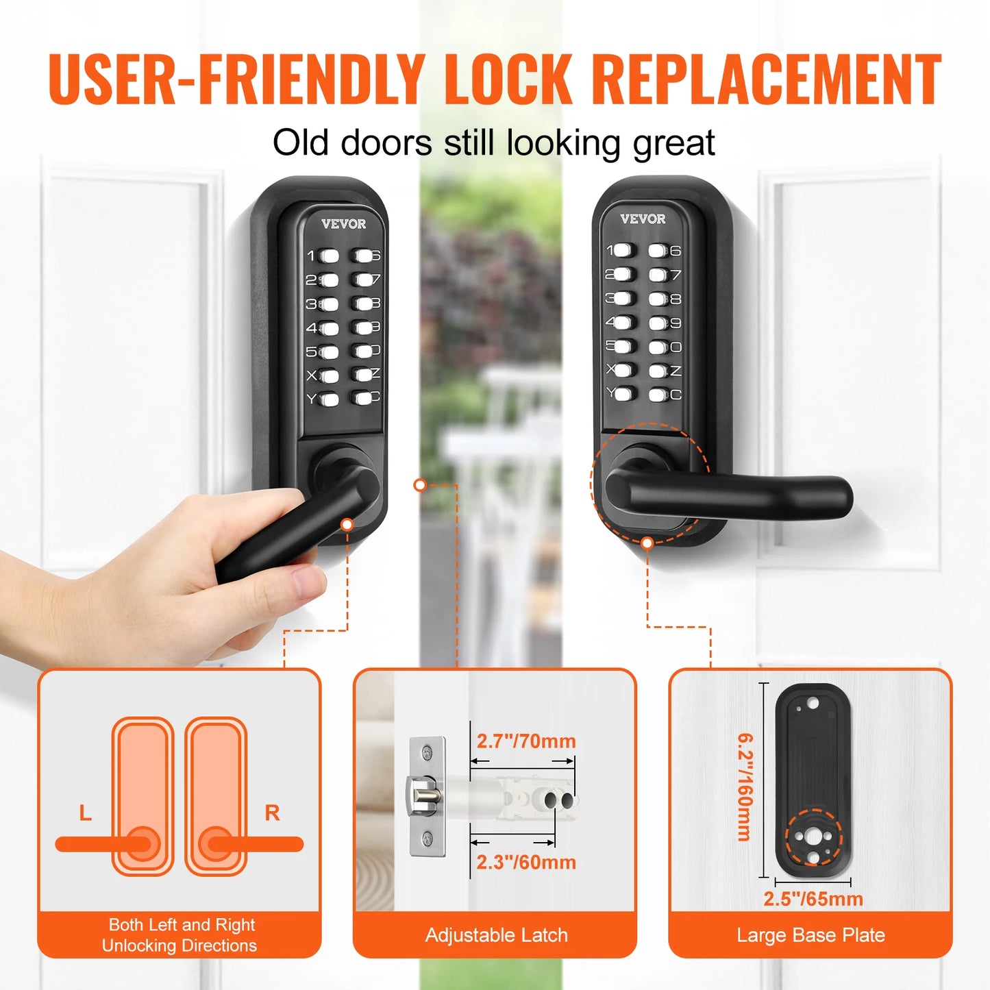 SucceBuy Keyless Entry Lock Single And Double 14 Digit Keypad