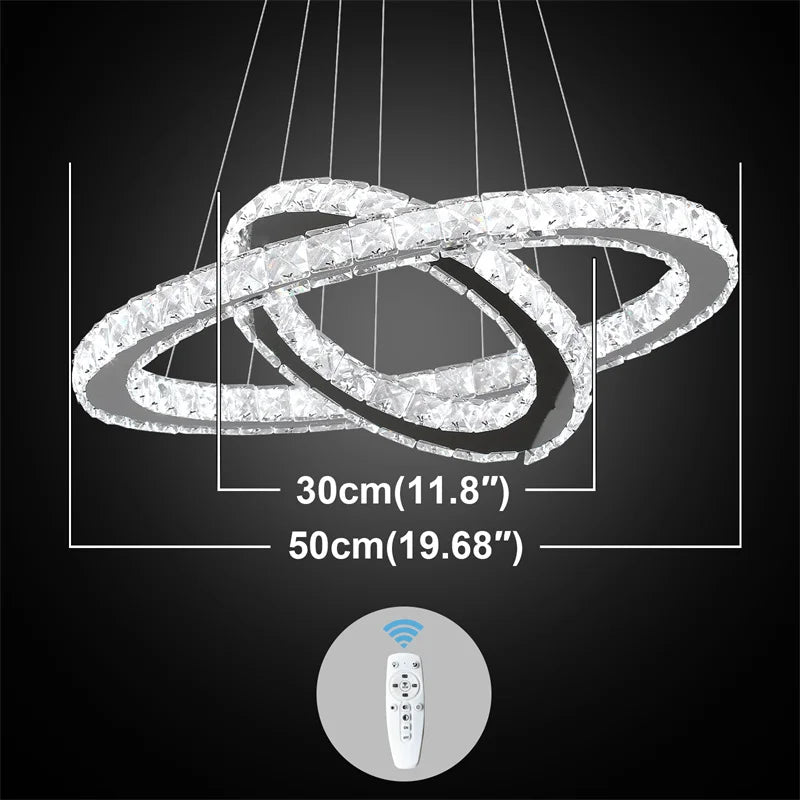 GreeLustr Modern Crystal Led Chandelier With Dimming And Remote