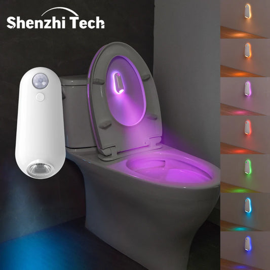 LED Motion Sensor Night Light USB Rechargeable 8 Color Lamp