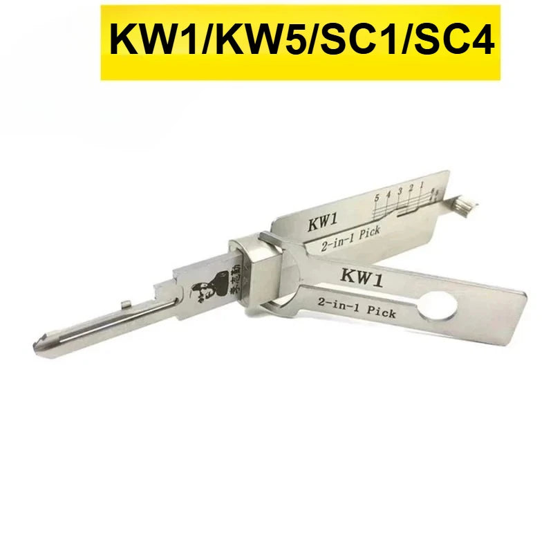 2 In 1 Lock Pick And Key Decoder Master Key Set Tools