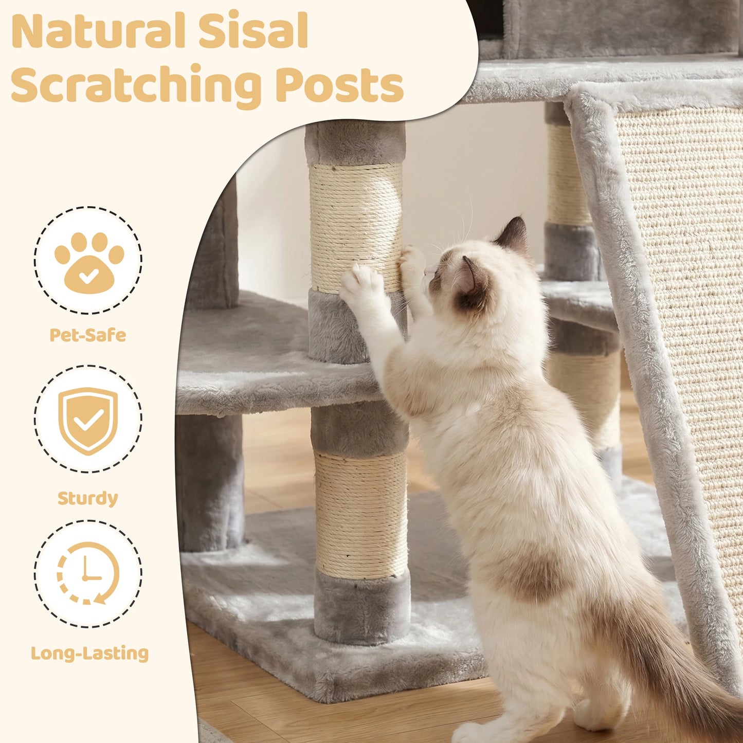 FOOWIN Multi Level Cat Tree Tower Indoor Activity Center Condos