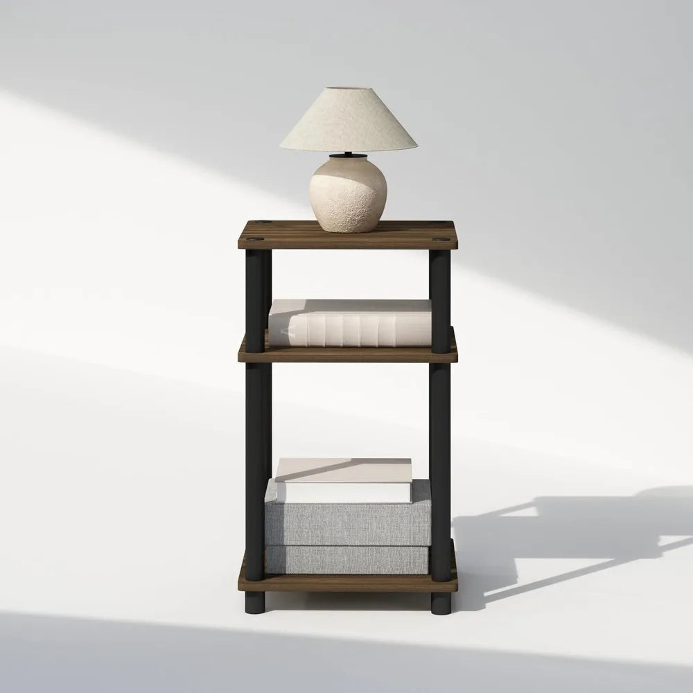 NBVCX Three Tier Open Storage Nightstand Rectangular