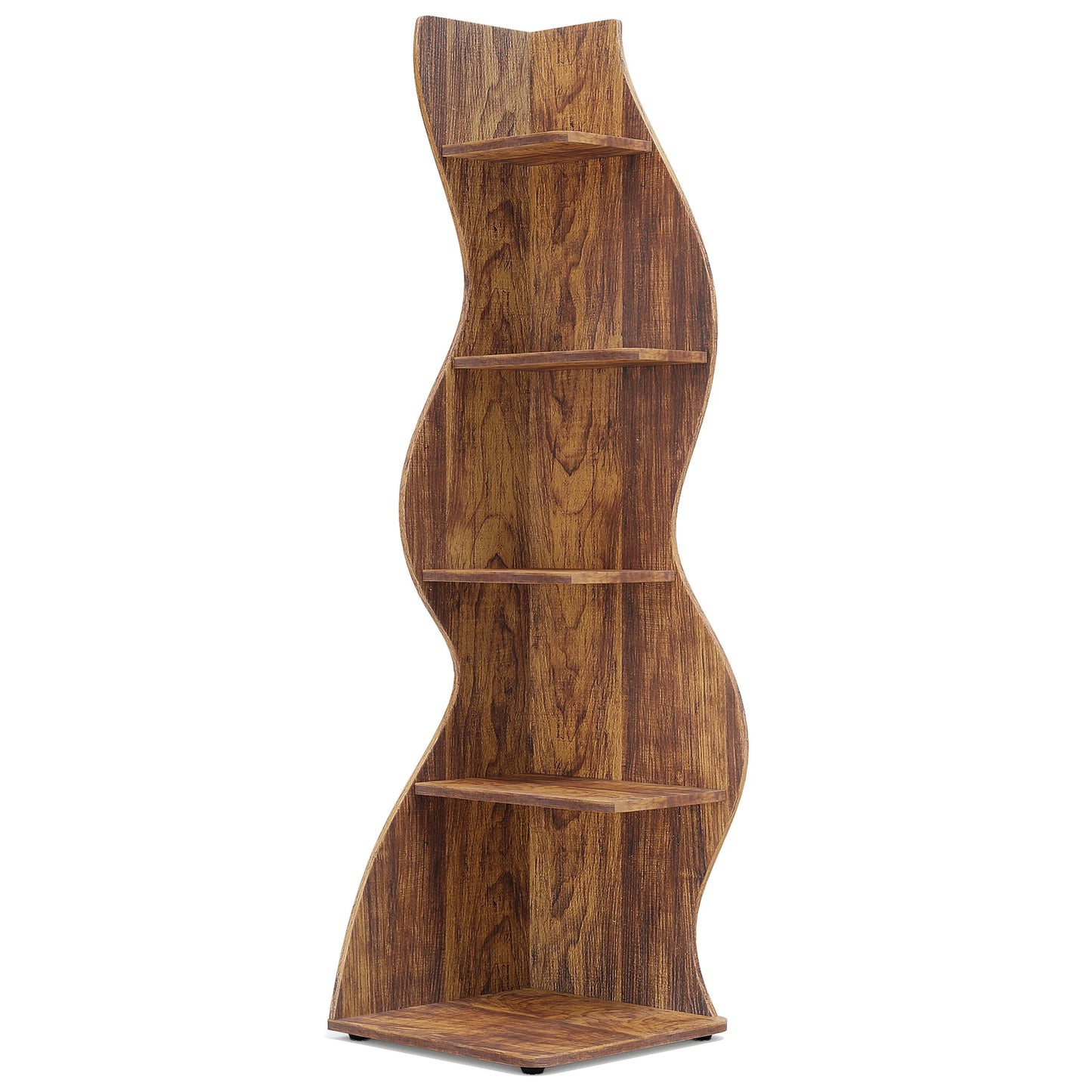 Tribesigns Five Tier Corner Shelf Wall Mounted Bookcase