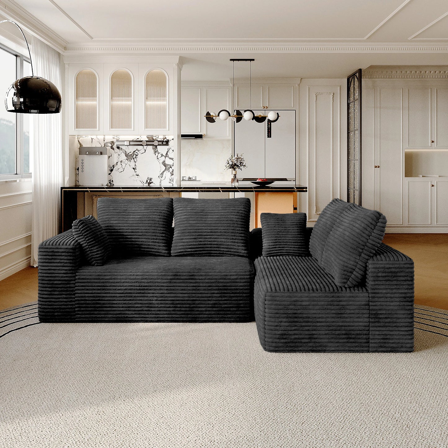 Sdorens Cloud Sectional Sofa With L-Shaped Chaise For Living Room