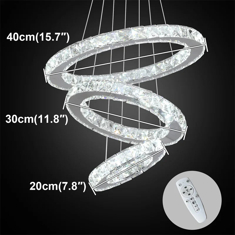 GreeLustr Modern Crystal Led Chandelier With Dimming And Remote